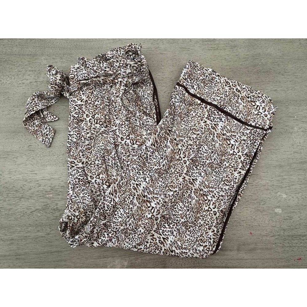 Heartloom Leopard Print Pajama Pants Brown Tan Animal‎ Print Tie Waist Small